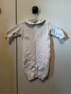 Classic White Baby One-Piece Romper with Peter Pan Collar pyjama